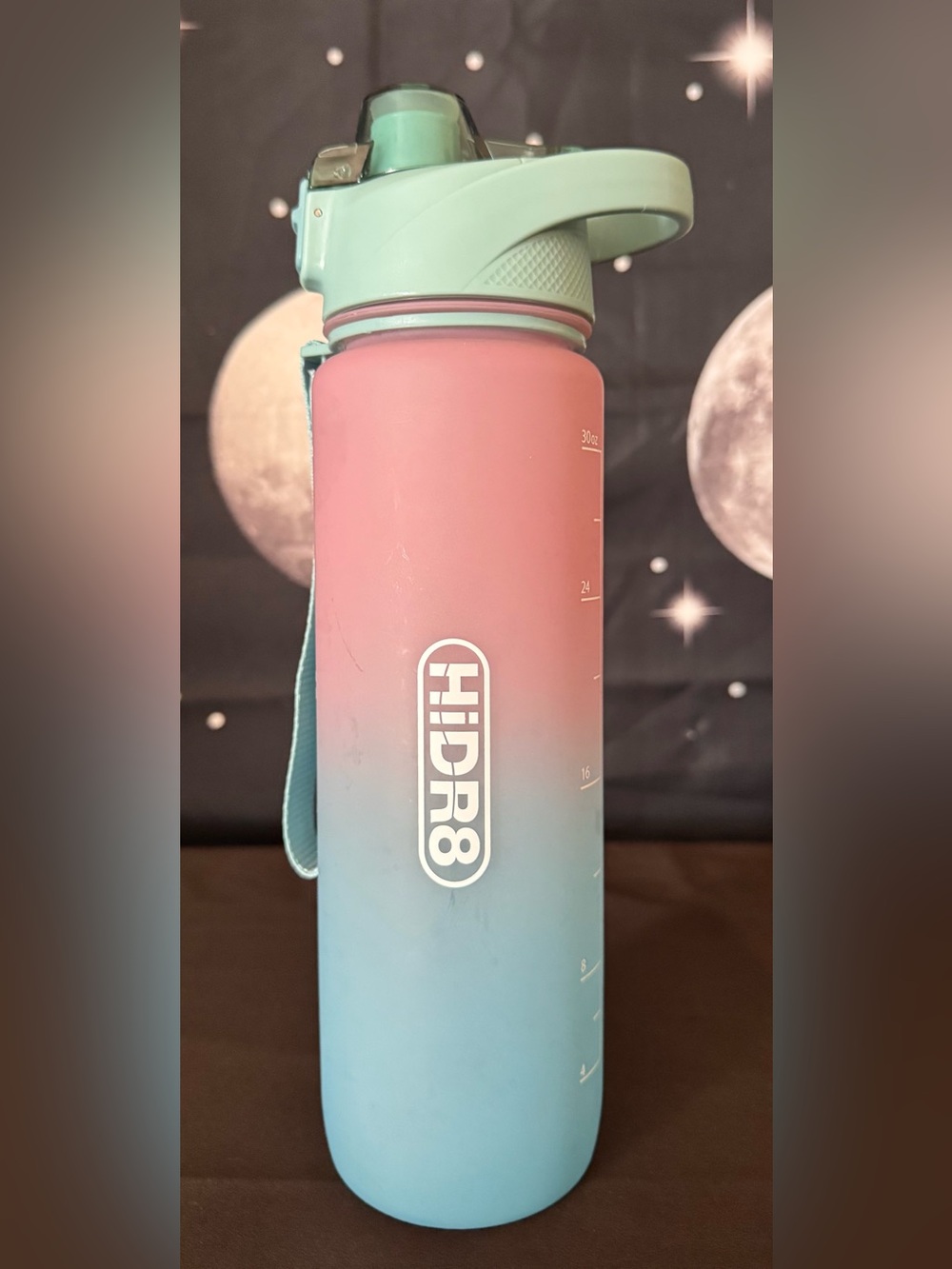 💧HidrateSpark-style Ombre Water Bottle in Pink to Mint in Very Good Cond.